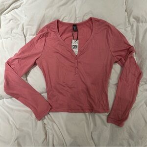 Women's Pink Long Sleeve Top